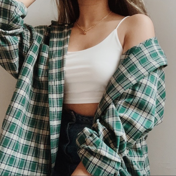 Sweaters - cozy forest green flannel🍂🤎